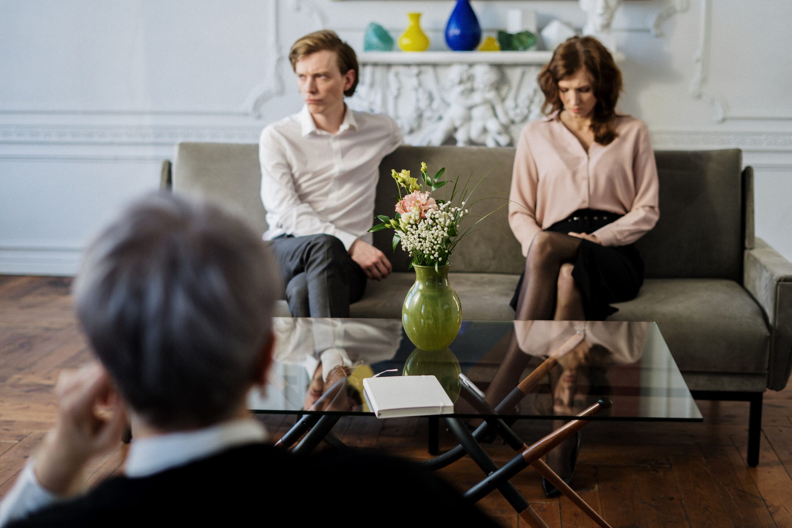 Therapist supporting a couple during relationship counseling