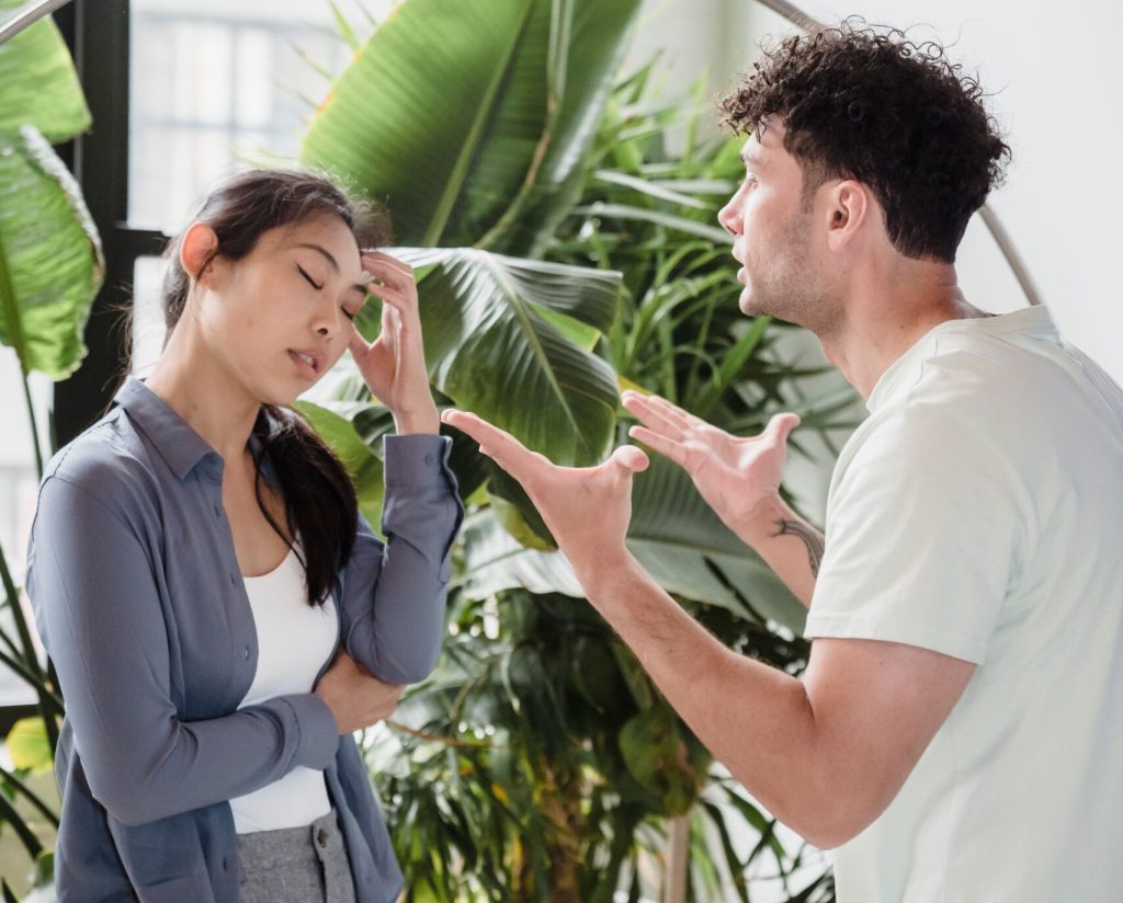 In this image one man has argue or conflict's to the girl at some points that's called Conflict Resolution Counseling